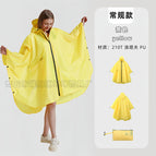 Zipper poncho raincoat yellow / One size fits all