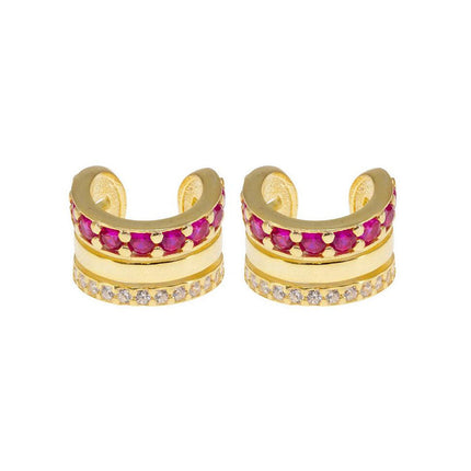 Amazon, Aliexpress, Temu, Shein, European and American Cross-Border Popular Luxury Zircon Earrings and Ear Clips Wholesale