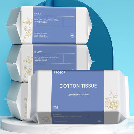 Disposable Face Towels, Pure Cotton, Soft Cotton Towels, Pull-Out Face Wipes, Cleansing Towels, Cross-Border English Manufacturer Customization