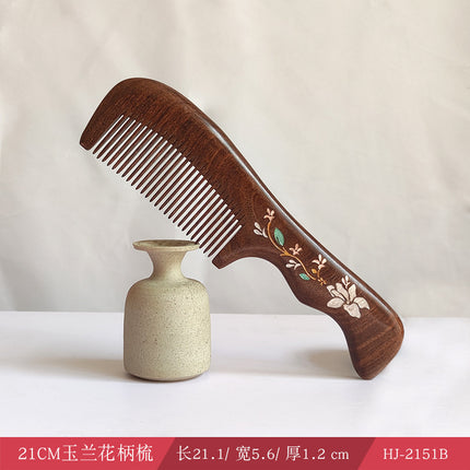 Sandalwood Comb for Meridian Scalp Massage, Anti-Static Hair Comb for Women, Medium-Tooth Volumizing Comb, Meridian Comb Gift Box