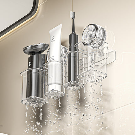 Suction Cup Electric Toothbrush Storage Rack Wall-mounted Non-perforated Dental Toothpaste Toothbrush Storage Rack for Toilet