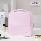 Peach blossom pink - large pu convertible luggage, pencil case, and makeup bag