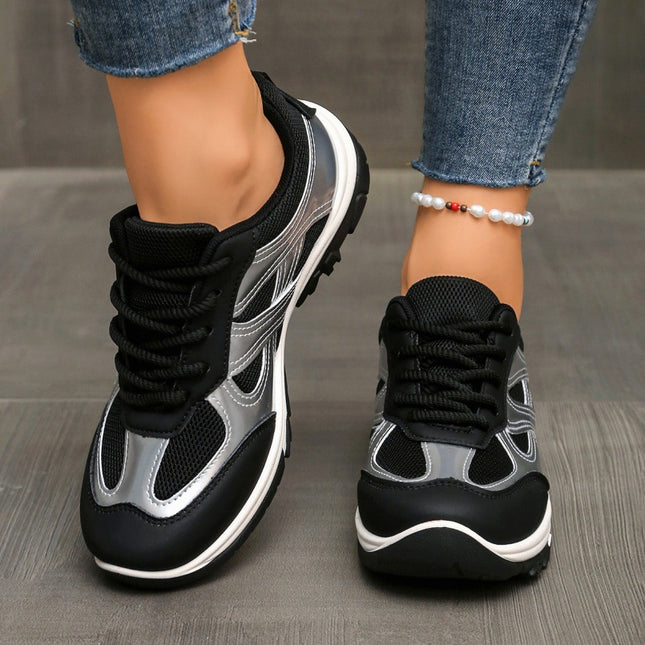 2025 Autumn and Winter New Mesh Casual Shoes Lace-Up Large Size Student Sneakers Lightweight White Shoes in Stock Wholesale