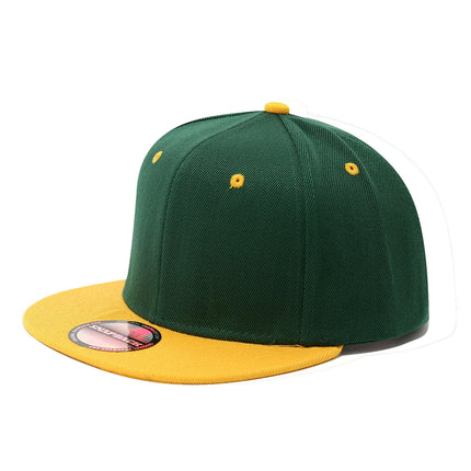 Cross-Border Color-Blocked American-Style Six-Panel Flat-Brim Hip-Hop Hat for Men and Women, Solid Color Plain Flat-Brim Hip-Hop Baseball Cap, Unisex