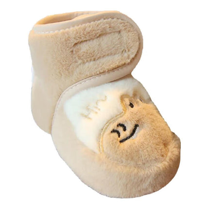 Baby Shoes Autumn and Winter Fleece-Lined Thickeneded Soft-Soled Snow Boots Non-Slip Non-Falling Baby Toddler Shoes Cute Warm Cotton Shoes