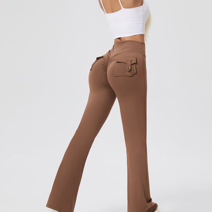 Pocket Yoga Pants Women's Peach Bell Pants Women's High Waist Hip-lifting Sports Tight Pants Quick-drying Yoga Fitness Pants