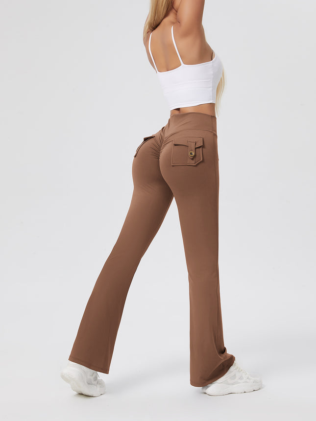 Pocket Yoga Pants Women's Peach Bell Pants Women's High Waist Hip-lifting Sports Tight Pants Quick-drying Yoga Fitness Pants