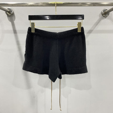 Dark Style Shorts, Fashionable Wool Knit, Comfortable Black and Gray Casual Shorts, Short and Stylish