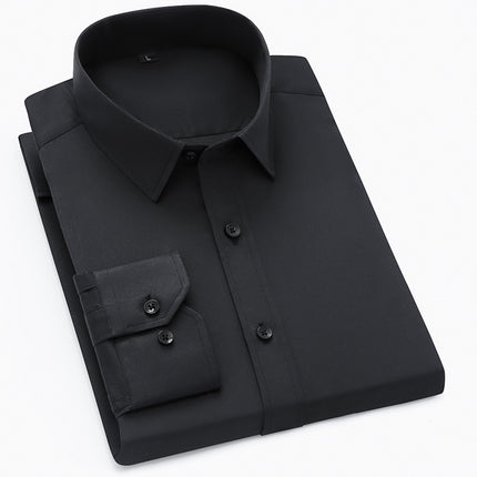 Shirt men's business solid color men's and women's long sleeve professional dress a generation of embroidered LOGO men's white shirt