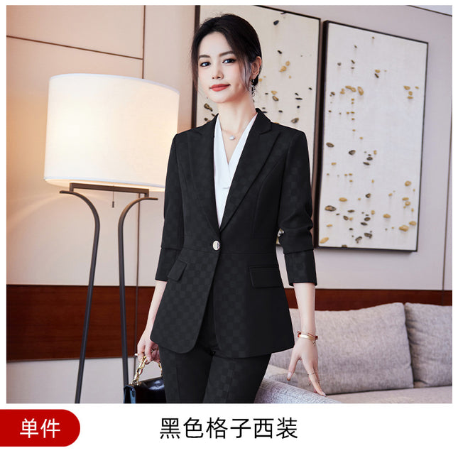 Suit suit women's fashion front desk reception work clothes high-grade light luxury jewelry shop business wear work clothes two-piece suit