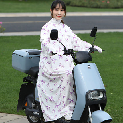 Electric Motorcycle Sunscreen Clothing Women's Spring and Summer Long Battery Car Outdoor Cycling Sunshade Outdoor Travel Sunscreen Clothing