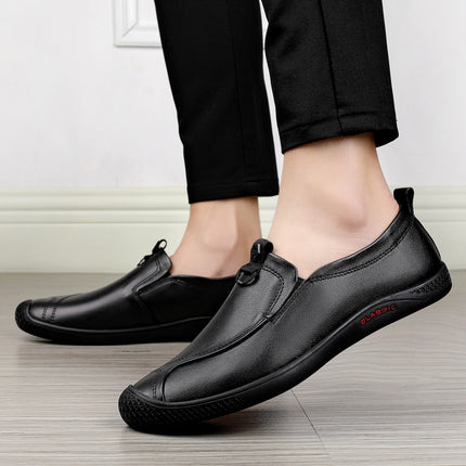 2023 men's breathable casual leather shoes first layer cowhide soft leather surface comfortable middle-aged commuter shoes work office leather shoes
