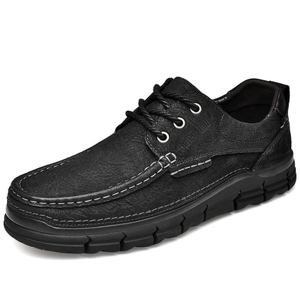 Leather Shoes Men's 2025 New Handmade Genuine Leather Men's Shoes Outdoor Mountaineering Slip-on Non-slip Casual Shoes Dad's Shoes