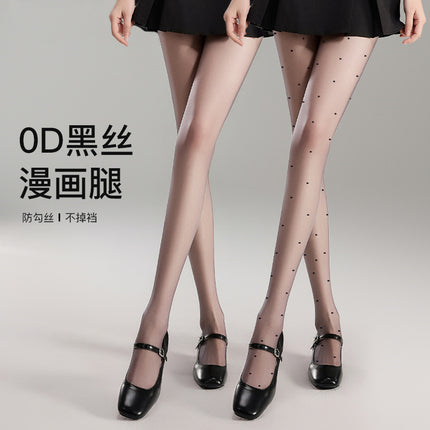Polo Dot Silk Stockings Women's Ultra-thin Summer Anti-hook Silk Durable Jk Black Silk Pure Naked Slim Tall Pantyhose