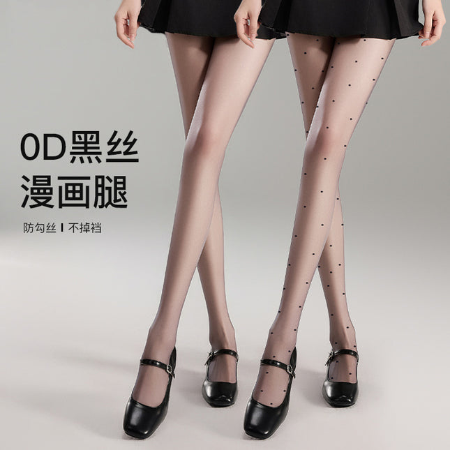 Polo Dot Silk Stockings Women's Ultra-thin Summer Anti-hook Silk Durable Jk Black Silk Pure Naked Slim Tall Pantyhose