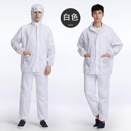 Anti-static jumpsuit with pocket hooded with pocket purification workshop work clothes paint spray clothes blue white dust-free clothes