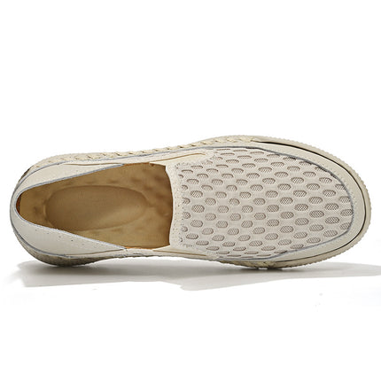 Cross-Border Hot-Selling Summer New Products Hand-Stitched Mesh Shoes Breathable Casual Lazy Slip-On Shoes Beanie Shoes Men's Shoes