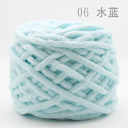 Factory wholesale 100g thick ice strip wool single-strand woven wool ball hook crochet slippers thread self-woven wool ball