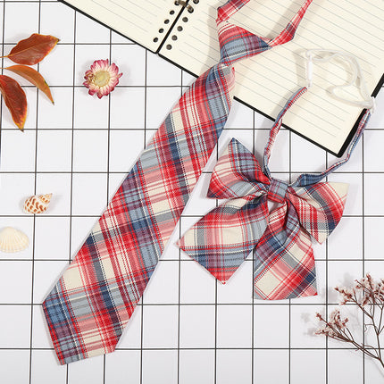 Japanese Plaid JK Tie Tie Set Women's College Style Graduation Photo Free Accessories Korean Style Bow Mariners Suit