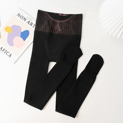Light leg artifact leggings flower fairy water light socks high waist tummy pantyhose autumn and winter fleece-lined outside wear naked feeling natural