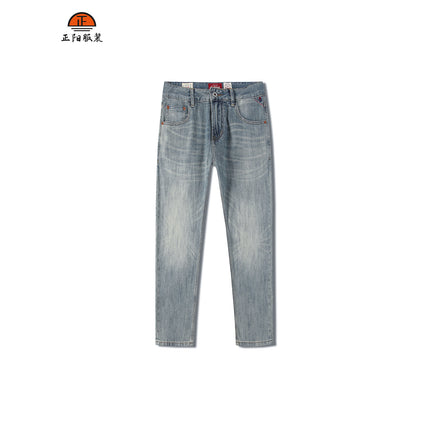 Summer New light blue Jeans Thin Men's Trousers Commuter Retro Fit Small Straight Jeans
