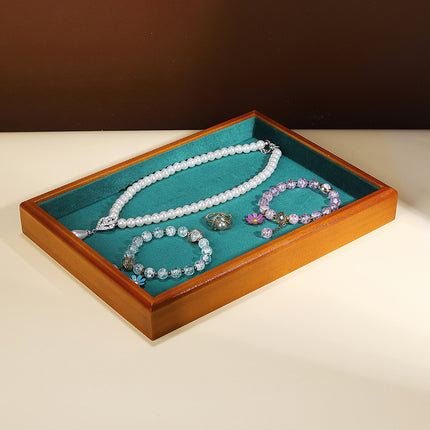 Solid wood watch tray earrings rack ring tray household jewelry rack storage tray bracelet rack stall jewelry display stand