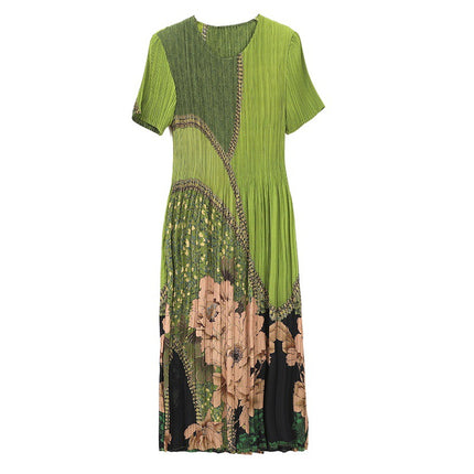 Miyake Pleated 2024 Summer New Style Chanel Style Flower High-grade Elegant Elegant Pleated Magic dress Women