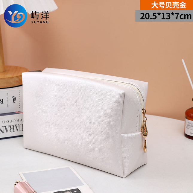 Ins Style Simple New Cosmetic Bag Women Hand Portable Square Waterproof Simple Travel Toiletry Storage Bag