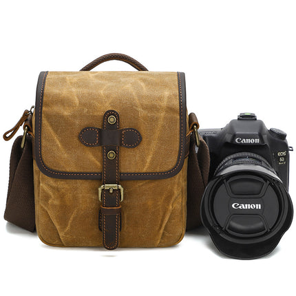Cross-Border Canvas Shoulder Camera Bag Slr Digital Bag Photography Bag Outing Casual Lens Bag Wear-Resistant Crossbody Bag