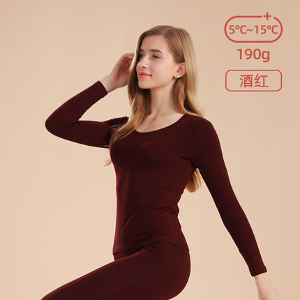 Autumn and Winter Pure Cotton Thermal Underwear Set for Women, Solid Color Base Layer, All-Cotton Sweater, Thin Thermal Underwear for Students and Young Girls