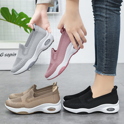Cross-Border Plus-Size Women's Shoes 2026 Summer Slip-On Flats Casual Shoes Breathable Shallow Mouth Comfortable Walking Shoes