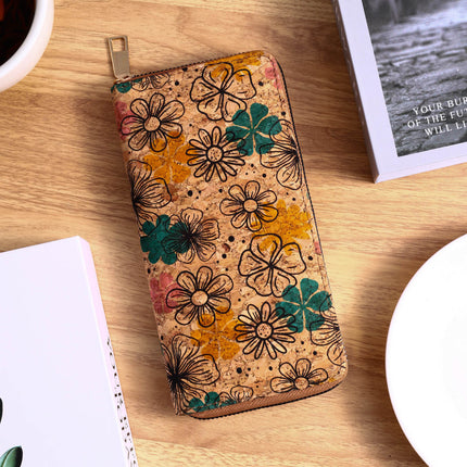 Cross-Border Bohemian Multifunctional Clutch Bag with Multiple Card Slots Wood Grain Wallet Literary Ladies Bag Card Bag Pu Small Bag