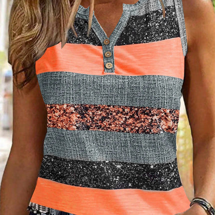 2024 European and American Cross-Border Summer New Women's Clothing Positioning Printed Door Tube Vest Casual, Comfortable and Versatile T-Shirt