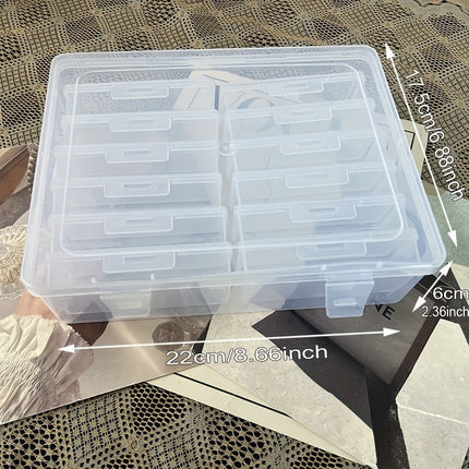 Transparent Rectangular Plastic Box DIY Pill Seed Beads Jewelry Nail Art Classification Material Storage and Organization Box