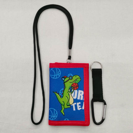 Cross-border Foreign Trade Rope Printed Wallet Mountaineering Buckle Long Three-fold Wallet Portable Coin Purse for Students and Children