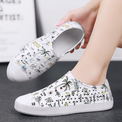 2025 Cross-Border Luchi Crocs Couple Graffiti Men's and Women's Casual Baotou Wading Outdoor Beach Breathable Sandals