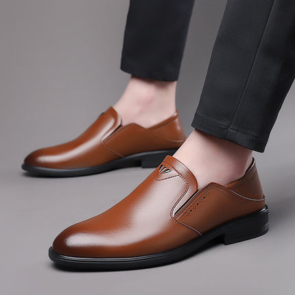 Casual Leather Shoes for Men, Genuine Leather British Style Men's Shoes, Versatile and Trendy 2025 New Spring and Autumn Men's Business Formal Leather Shoes
