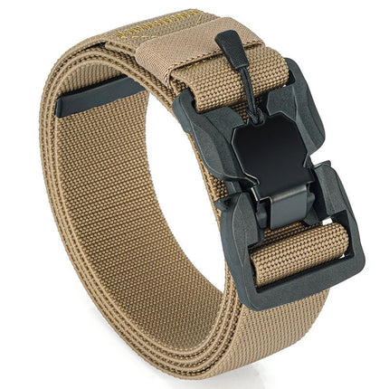 Explosive outdoor tactical belt magnetic suction buckle men's and women's convenient nylon elastic woven belt factory straight hair