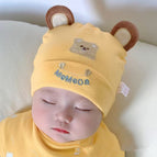 Round-eared bear fetal cap yellow / One size fits all (0-12 months)