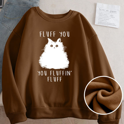 Wish Cross-Border Aliexpress Hot Selling Women's Clothing Amazon Export Simple Line Cat Print Sweatshirt Bottoming Shirt
