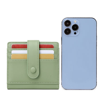 Compact and Portable Rfid Anti-Theft Brush Women's Short Wallet 2024 New Pure Color Pu Leather Buckle Card Holder Coin Purse
