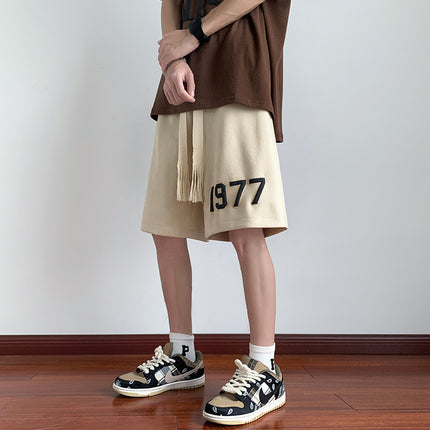 Suede Heavy Shorts High Street Men's Fashion Brand Summer All-match Loose plus size American Basketball Sports Drawstring Pants