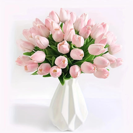 High-End Pu Tulip Artificial Flowers Cross-Border Exclusive for Home and Hotel Wedding Photography Props Feel Artificial Flowers Wholesale