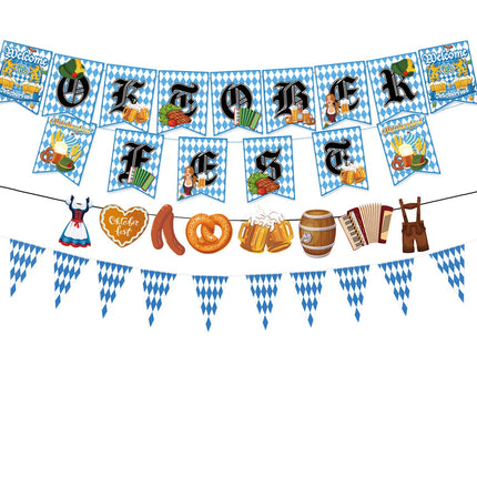 European Oktoberfest Party Supplies Decoration Banner Balloon Oktoberfest Cake Insert Venue Layout Flag
