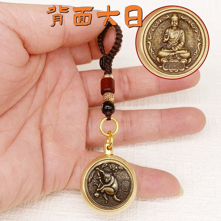 A generation of 12 zodiac Buddha patron saint turn key chain pendant fortune into the eight patron saint of treasure gourd