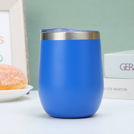 304 Stainless Steel Eggshell Cup Portable Cross-Border U-Shaped Wine Thermos Cup 12oz Cup American Style Wholesale Aviation Cup
