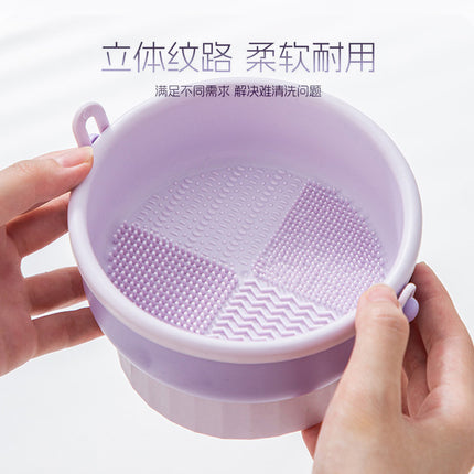 Makeup Brush Cleaning Bowl Cleaning Box Silicone Beauty Egg Cleaning Set Scrubbing Bowl Storage Rack Drying Tool Set