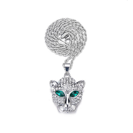 Amazon new diamond hollow leopard head pendant necklace accessories necklace fashion pendant manufacturers wholesale