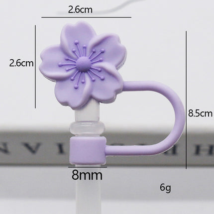 Popular 10mm Begonia Flower Straw Cap Stanley Water Cup Straw Plug Silicone Flower Straw Cover Direct from Manufacturer