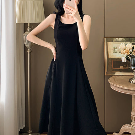 Sleeveless dress Women's Spring and Autumn New Fashion High-end Sense Professional All-match Base Vests Skirt Elegant Waisted Skirt